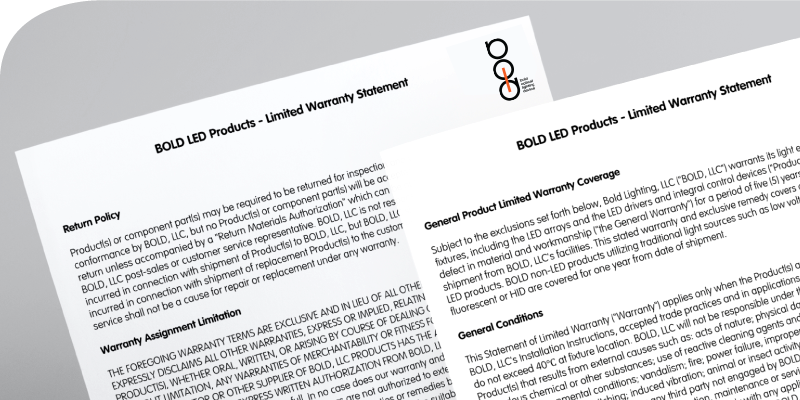 WE STAND BEHIND OUR PRODUCTS - <strong>BOLD WARRANTY</strong>